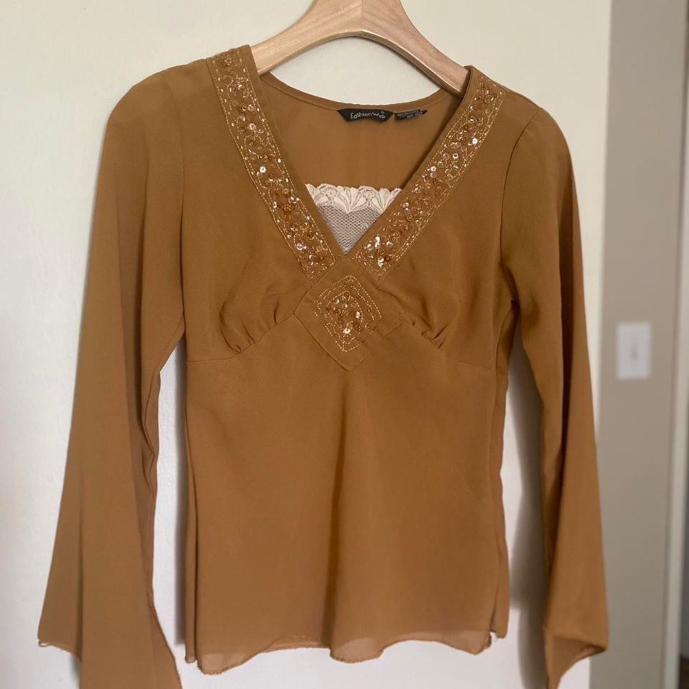 Vintage Mustard 90’s Blouse!